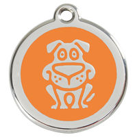 Produktbild von RedDingo Hundemarke aus Edelstahl mit individueller Gravur Orange Größe L