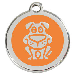 Produktbild von RedDingo Hundemarke aus Edelstahl mit individueller Gravur Orange Größe M