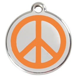 Produktbild von RedDingo Hundemarke aus Edelstahl mit individueller Gravur Peace Orange Größe L