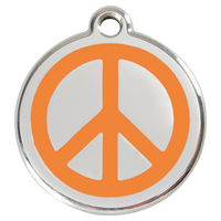 Produktbild von RedDingo Hundemarke aus Edelstahl mit individueller Gravur Peace Orange Größe L