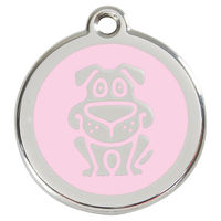 Produktbild von RedDingo Hundemarke aus Edelstahl mit individueller Gravur Rosa Größe L