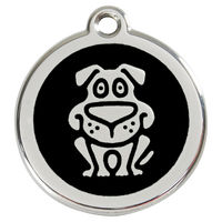 Produktbild von RedDingo Hundemarke aus Edelstahl mit individueller Gravur Schwarz Größe L