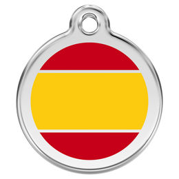 Produktbild von RedDingo Hundemarke aus Edelstahl mit individueller Gravur Spanien Flagge Größe L