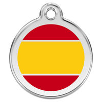Produktbild von RedDingo Hundemarke aus Edelstahl mit individueller Gravur Spanien Flagge Größe L