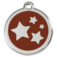 Produktbild von RedDingo Hundemarke aus Edelstahl mit individueller Gravur Stern Braun Größe M