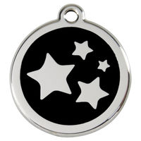 Produktbild von RedDingo Hundemarke aus Edelstahl mit individueller Gravur Stern Schwarz Größe M
