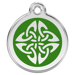 Produktbild von RedDingo Hundemarke aus Edelstahl mit individueller Gravur Tribal Pfeile Grün Größe M