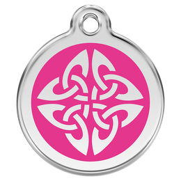 Produktbild von RedDingo Hundemarke aus Edelstahl mit individueller Gravur Tribal Pfeile Hot Pink Größe S