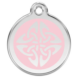 Produktbild von RedDingo Hundemarke aus Edelstahl mit individueller Gravur Tribal Pfeile Rosa Größe M