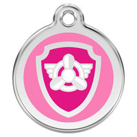 Produktbild von RedDingo Hundemarke aus Edelstahl Paw Patrol Skye Rosa Größe S