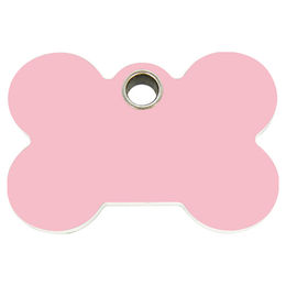 Produktbild von RedDingo Hundemarke aus Kunststoff in Form eines Knochens mit individueller Gravur Rosa Größe L