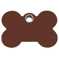 Produktbild von RedDingo Hundemarke aus Kunststoff in Knochenform mit individueller Gravur Braun Größe L