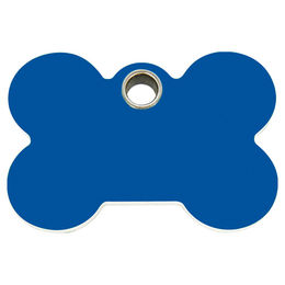 Produktbild von RedDingo Hundemarke aus Kunststoff in Knochenform mit individueller Gravur dunkelblau