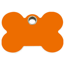 Produktbild von RedDingo Hundemarke aus Kunststoff in Knochenform mit individueller Gravur Orange