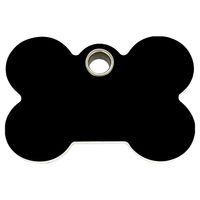 Produktbild von RedDingo Hundemarke aus Kunststoff in Knochenform mit individueller Gravur Schwarz