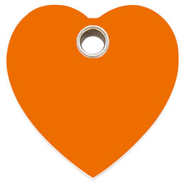 Produktbild von RedDingo Hundemarke aus Kunststoff mit individueller Gravur Herz Orange Größe L