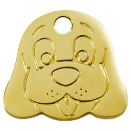 Produktbild von RedDingo Hundemarke aus Messing mit individueller Gravur Hundegesicht Größe M