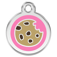 Produktbild von RedDingo Hundemarke Cookie aus Edelstahl in Rosa Größe S mit individueller Gravur