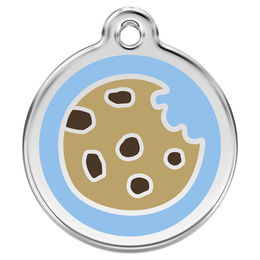 Produktbild von RedDingo Hundemarke Cookie aus Edelstahl mit individueller Gravur Blau Größe L