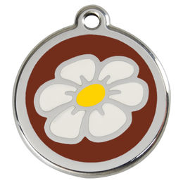 Produktbild von RedDingo Hundemarke Edelstahl mit individueller Gravur Daisy Braun Größe M