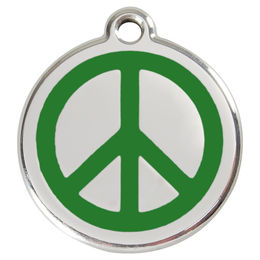 Produktbild von RedDingo Hundemarke Edelstahl mit individueller Gravur Peace Grün Größe L
