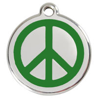 Produktbild von RedDingo Hundemarke Edelstahl mit individueller Gravur Peace Grün Größe L