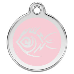 Produktbild von RedDingo Hundemarke Edelstahl Tribal Fisch Rosa Größe L