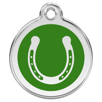 Produktbild von RedDingo Hundemarke Hufeisen mit individueller Gravur Grün Größe L