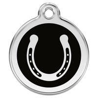 Produktbild von RedDingo Hundemarke Hufeisen mit individueller Gravur Schwarz Größe L