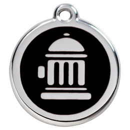 Produktbild von RedDingo Hundemarke Hydrant aus Edelstahl mit individueller Gravur Schwarz Größe L