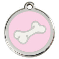 Produktbild von RedDingo Hundemarke Knochen mit individueller Gravur Pink Größe S