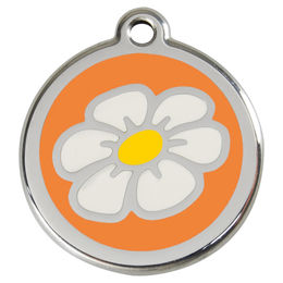 Produktbild von RedDingo Hundemarke mit individueller Gravur Daisy aus Edelstahl in Orange Größe S