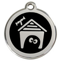 Produktbild von RedDingo Hundemarke mit individueller Gravur für Hunde in Schwarz Größe L