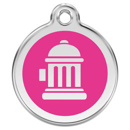 Produktbild von RedDingo Hundemarke mit individueller Gravur Hydrant Hot Pink Größe S