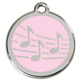 Produktbild von RedDingo Hundemarke mit individueller Gravur Musik Rosa Edelstahl Größe M