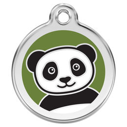 Produktbild von RedDingo Hundemarke mit individueller Gravur Panda Grün aus Edelstahl Größe M
