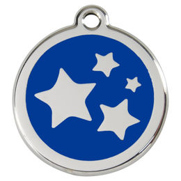 Produktbild von RedDingo Hundemarke mit individueller Gravur Stern aus Edelstahl Dunkelblau Größe M