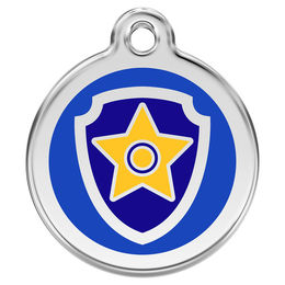 Produktbild von RedDingo Hundemarke Paw Patrol Chase aus Edelstahl Blau Größe S