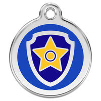 Produktbild von RedDingo Hundemarke Paw Patrol Chase aus Edelstahl Blau Größe S