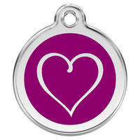 Produktbild von RedDingo Katzenhalsband Cartoon Herz Purple mit Gravur S 20mm personalisierbar