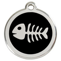 Produktbild von RedDingo Katzenhalsband mit Gravur Fischgräten Muster Schwarz Größe S 20mm personalisierbar