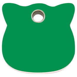 RedDingo Katzenmarke aus Kunststoff mit Gravur Katzenkopf in Grün Größe S 20x19mm – Bild 1 von 1