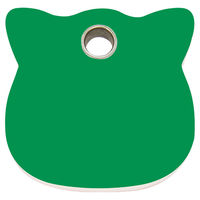 Produktbild von RedDingo Katzenmarke aus Kunststoff mit Gravur Katzenkopf in Grün Größe S 20x19mm