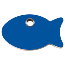 Produktbild von RedDingo Katzenmarke aus Kunststoff mit individueller Gravur Fisch Dunkelblau