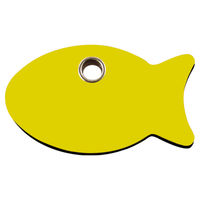 Produktbild von RedDingo Katzenmarke aus Kunststoff mit individueller Gravur Fisch Gelb
