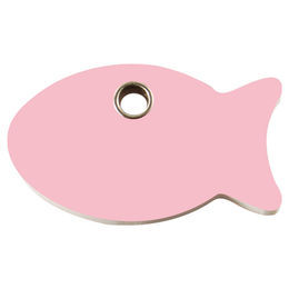 RedDingo Katzenmarke aus Kunststoff mit individueller Gravur Fisch in Pink 27,6x16,3mm – Bild 1 von 1