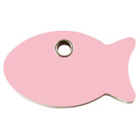 Produktbild von RedDingo Katzenmarke aus Kunststoff mit individueller Gravur Fisch in Pink 27,6x16,3mm