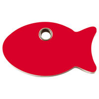 Produktbild von RedDingo Katzenmarke aus Kunststoff mit individueller Gravur Fisch Rot 27,6mm