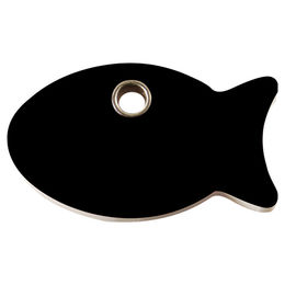 Produktbild von RedDingo Katzenmarke aus Kunststoff mit individueller Gravur Fisch Schwarz Größe S