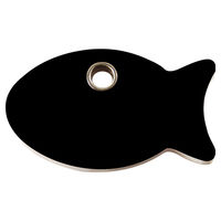 Produktbild von RedDingo Katzenmarke aus Kunststoff mit individueller Gravur Fisch Schwarz Größe S